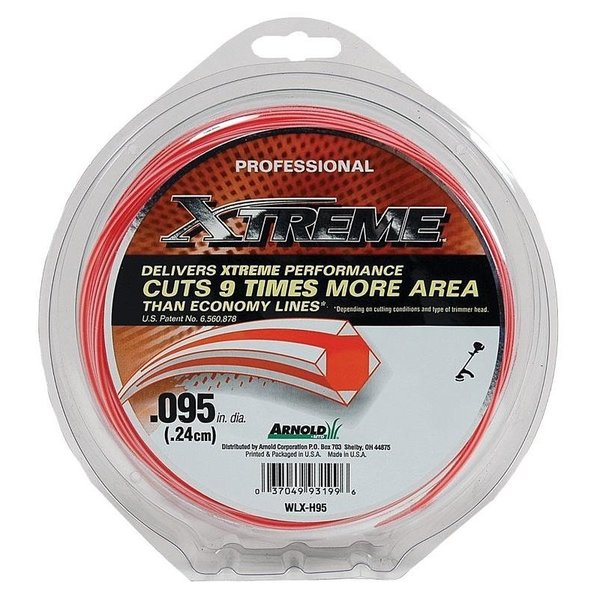 Arnold Xtreme Professional Trimmer Line, 0095 in Dia, 100 ft L, Monofilament WLX-H95